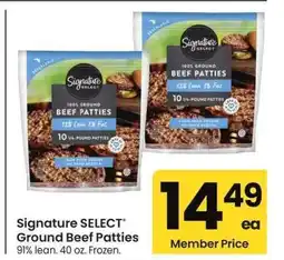 Albertsons Signature SELECT Ground Beef Patties - 91% lean. 40 oz. Frozen offer