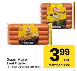 Albertsons Oscar Mayer Beef Franks - 15-16 oz. Selected varieties offer