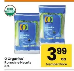 Albertsons O Organics Romaine Hearts - 3 ct offer