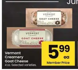 Albertsons Vermont Creamery Goat Cheese - 4 oz. Selected varieties offer