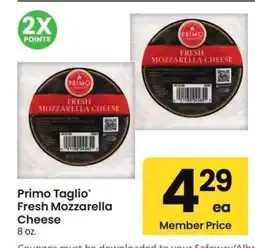 Albertsons Primo Taglio Fresh Mozzarella Cheese - 8 oz offer