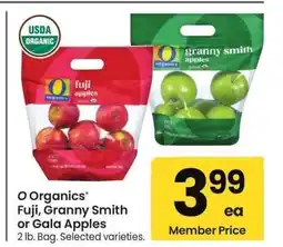 Albertsons O Organics Fuji, Granny Smith or Gala Apples - 2 lb. Bag. Selected varieties offer