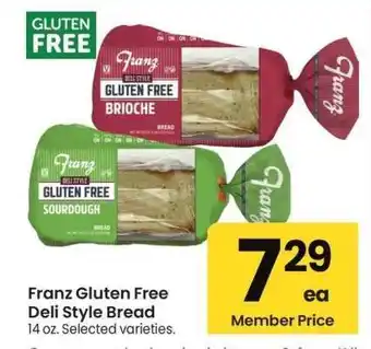 Albertsons Franz Gluten Free Deli Style Bread - 14 oz. Selected varieties offer