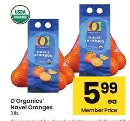 Albertsons O Organics Navel Oranges - 3 lb offer