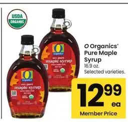 Albertsons O Organics Pure Maple Syrup - 16.9 oz. Selected varieties offer