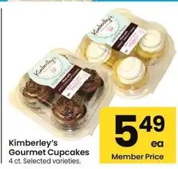 Albertsons Kimberley's Gourmet Cupcakes - 4 ct. Selected varieties offer