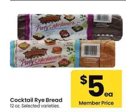 Albertsons Cocktail Rye Bread - 12 oz. Selected varieties offer