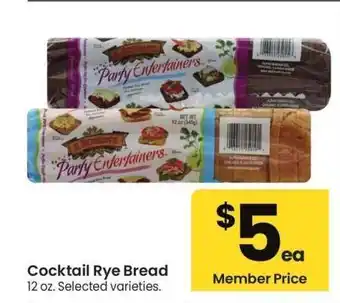 Albertsons Cocktail Rye Bread - 12 oz. Selected varieties offer