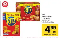 Albertsons Ritz Family Size Crackers - 17.8-20.5 oz. Selected varieties offer
