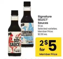 Albertsons Signature SELECT Sauces - 10 oz. Selected varieties. Member Price: $2.50 ea offer