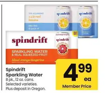 Albertsons Spindrift Sparkling Water - 8 pk., 12 oz. cans. Selected varieties offer