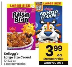 Albertsons Kellogg's Large Size Cereal - 12-20.9 oz. Selected varieties offer