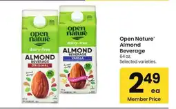 Albertsons Open Nature Almond Beverage - 64 oz. Selected varieties offer