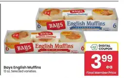 Albertsons Bays English Muffins - 12 oz. Selected varieties offer