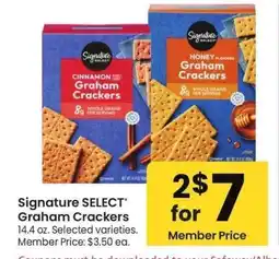 Albertsons Signature SELECT Graham Crackers - 14.4 oz. Selected varieties. Member Price: $3.50 ea offer