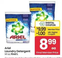 Albertsons Ariel Laundry Detergent - 141 oz offer