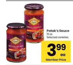 Albertsons Patak's Sauce - 15 oz. Selected varieties offer
