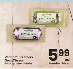 Albertsons Vermont Creamery Goat Cheese - 4 - oz Log, select varieties offer