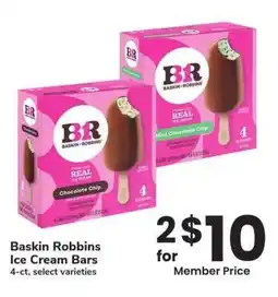 Albertsons Baskin Robbins Ice Cream Bars - 4-ct, select varieties offer