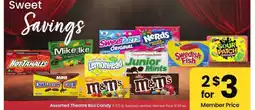 Albertsons Assorted Theatre Box Candy - 3-6.5 oz. Selected varieties. Member Price: $1.50 ea offer