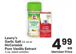 Albertsons Lawry's Garlic Salt 11-oz or McCormick Pure Vanilla Extract 1-oz - select varieties offer