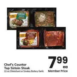 Albertsons Chef's Counter Top Sirloin Steak - 12 - oz Chimichurri or Smokey Buttery Garlic offer