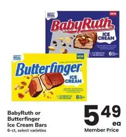 Albertsons BabyRuth or Butterfinger Ice Cream Bars - 6-ct, select varieties offer