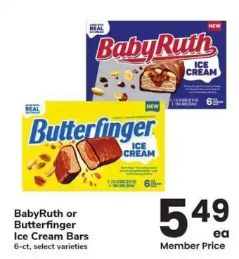 Albertsons BabyRuth or Butterfinger Ice Cream Bars - 6-ct, select varieties offer