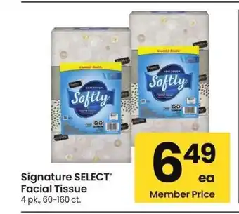 Albertsons Signature SELECT Facial Tissue - 4 pk., 60-160 ct offer