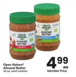 Albertsons Open Nature Almond Butter - 16-oz, select varieties offer