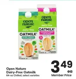Albertsons Open Nature Dairy Free Oatmilk - 64 - oz Chilled, select varieties offer