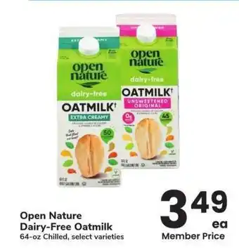 Albertsons Open Nature Dairy Free Oatmilk - 64 - oz Chilled, select varieties offer