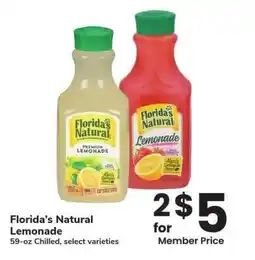 Albertsons Florida's Natural Lemonade - 59 - oz Chilled, select varieties offer