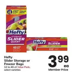 Albertsons Hefty Slider Storage or Freezer Bags - 12 to 40 - ct Value Pack, select varieties offer