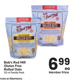 Albertsons Bob's Red Mill Gluten Free Rolled Oats - 32 - ct Family Pack offer