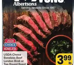 Albertsons USDA Choice Boneless Beef London Broil or Top Round Roast offer