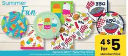 Albertsons Signature SELECT Paper Party Goods - 8-16 ct. Selected varieties Member Price: $1.25 ea offer