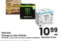 Albertsons Monster Energy or Java Drinks - 6 - Pack, 11 to 12 - oz Cans, select varieties offer