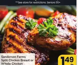 Albertsons Sanderson Farms Split Chicken Breast or Whole Chicken - Bone - In, Jumbo Pack offer