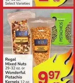 Albertsons Regal Mixed Nuts 29-32 oz. or Wonderful Pistachio Kernels 12 oz. - Select Varieties offer