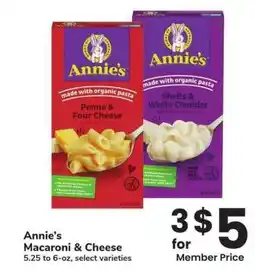 Albertsons Annie's Macaroni & Cheese - 5.25 to 6 - oz, select varieties offer
