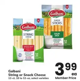 Albertsons Galbani String or Snack Cheese - 12 - ct, 10 to 12 - oz, select varieties offer