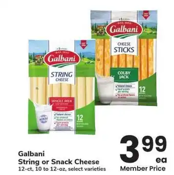 Albertsons Galbani String or Snack Cheese - 12 - ct, 10 to 12 - oz, select varieties offer