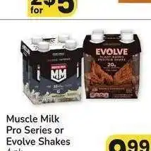 Albertsons Muscle Milk Pro Series or Evolve Shakes - 4 pk. Select Varieties offer