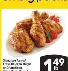 Albertsons Signature Farms Fresh Chicken Thighs or Drumsticks - Value Pack, Bone - In offer