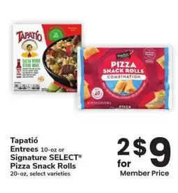 Albertsons Tapatió Entrees 10-oz or Signature SELECT Pizza Snack Rolls 20-oz - select varieties offer