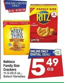 Albertsons Nabisco Family Size! Crackers - 11.5-20.5 oz., Select Varieties offer