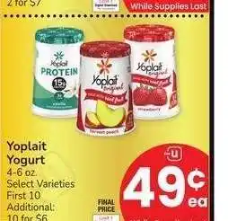 Albertsons Yoplait Yogurt - 4-6 oz. Select Varieties offer