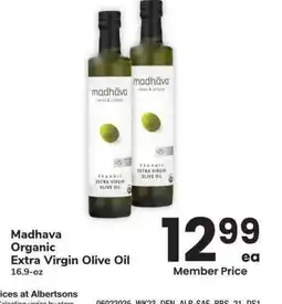 Albertsons Madhava Organic Extra Virgin Olive Oil - 16.9-oz offer
