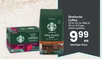 Albertsons Starbucks Coffee 10 to 12 - oz. Bag or 10 - ct. K - Cups - Select varieties offer